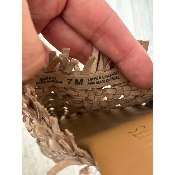 Coconuts by Matisse Women’s 7 Gold Leather Boho Slip-On Flat Sandals NEW - Picture 7 of 7